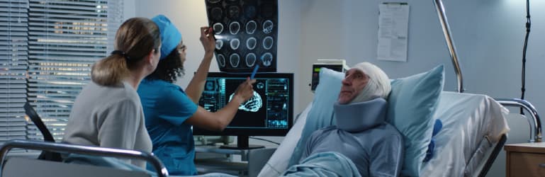 female doctor discussing patients diagnosis